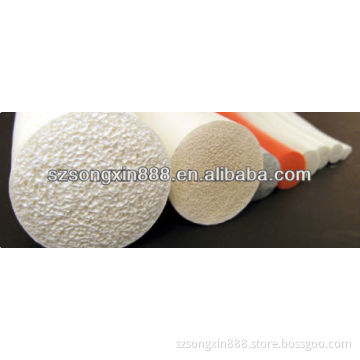 White and brick color silicone sponge solid cord